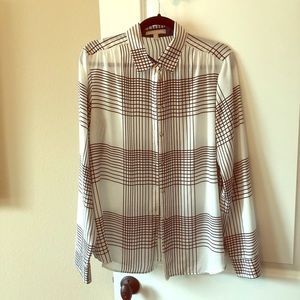 Black and white plaid blouse